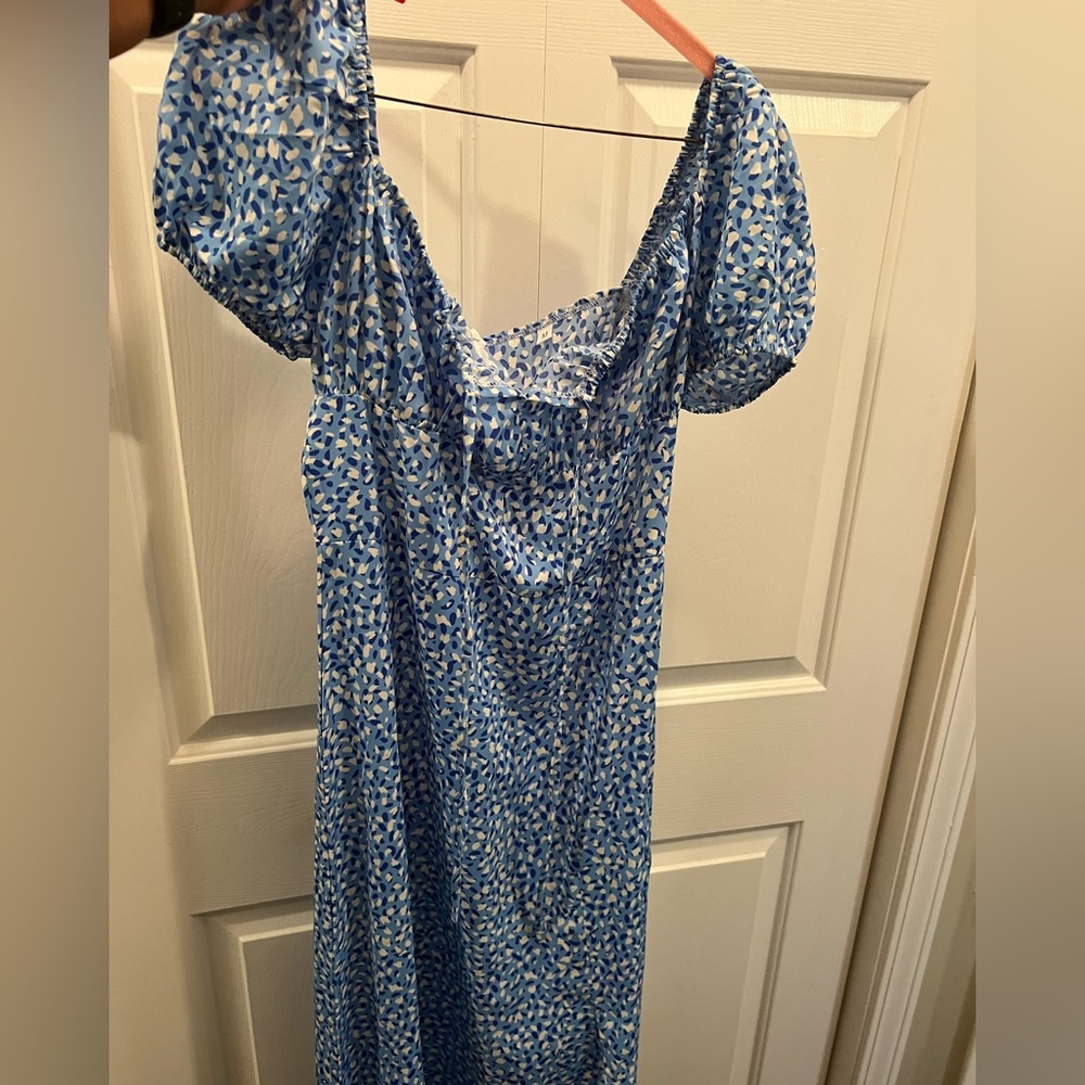 Shein blue print summer dress